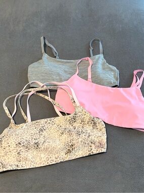 PINK Victoria's Secret Bralette Set - Pink, Gray & Leopard